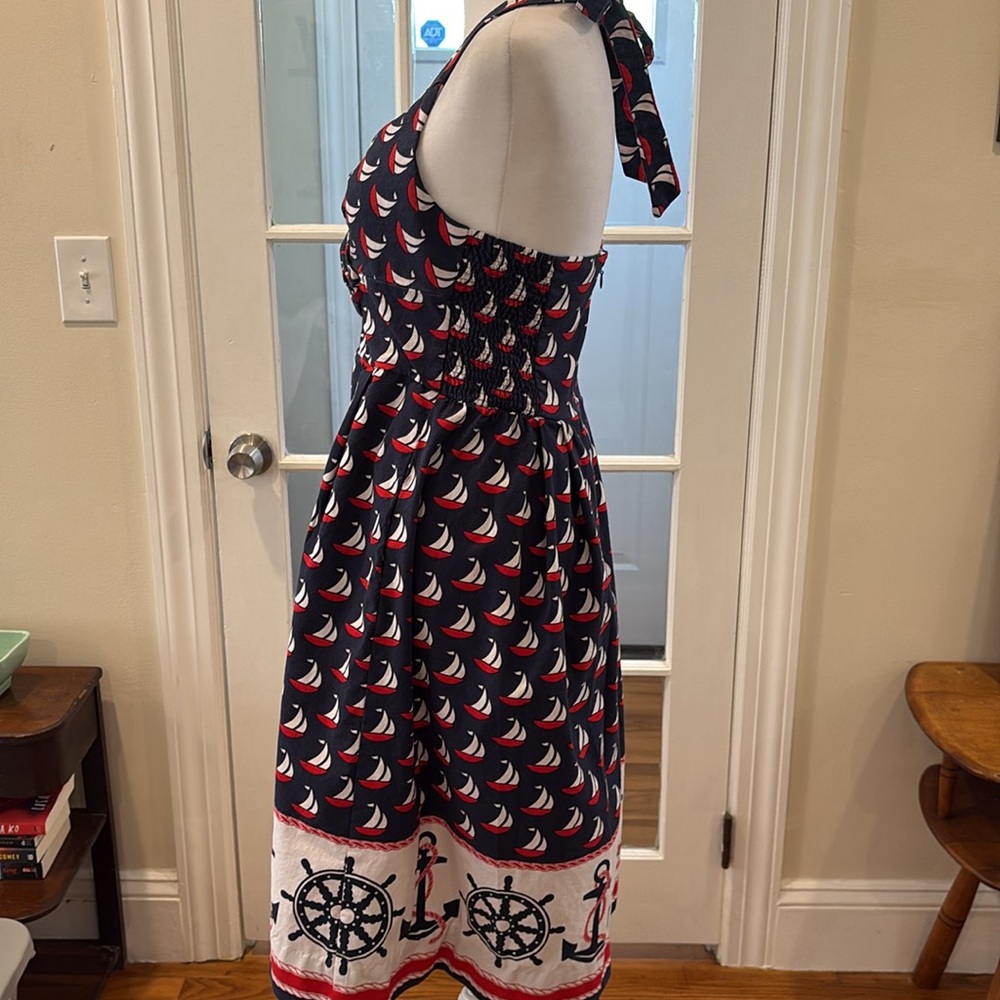 Anthropologie Postmark Windward Halter Dress w/ Nautical Theme. Size 4. - Picture 10 of 13